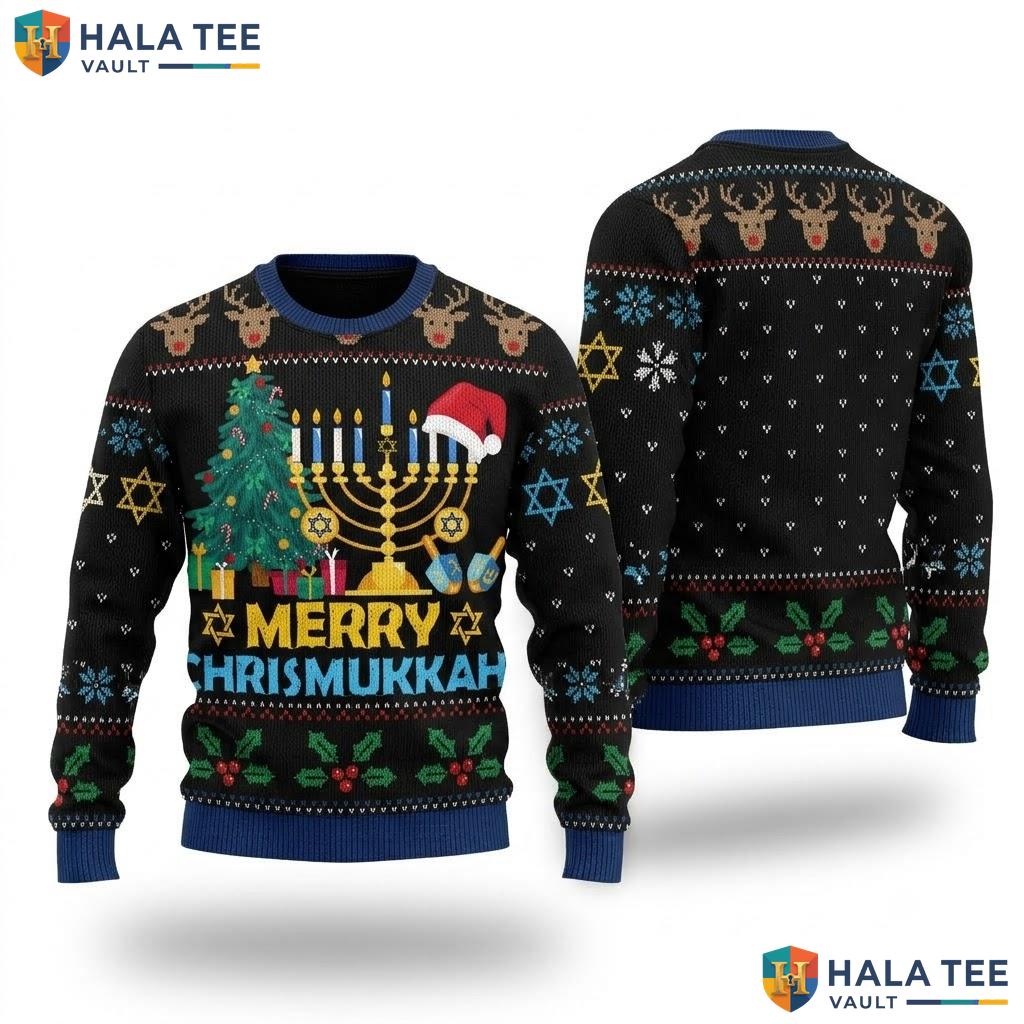 Christmukkah Jewish Gift Christmas Sweater Happy Hanukkah Chanukah