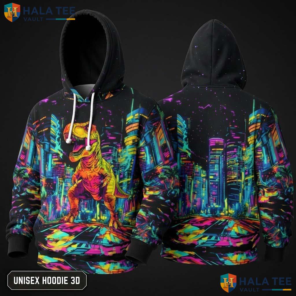 City Dinosaurs Galaxy Hoodie Kids Novelty 3D Printed Pullover Apparel