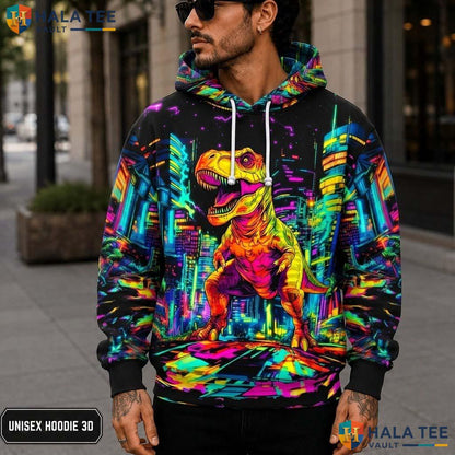 City Dinosaurs Galaxy Hoodie Kids Novelty 3D Printed Pullover Apparel 3D Printed Hoodie