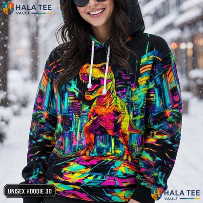 City Dinosaurs Galaxy Hoodie Kids Novelty 3D Printed Pullover Apparel AOP Hoodie