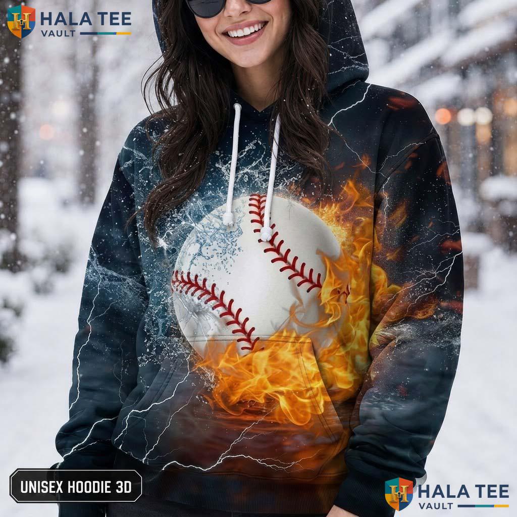 Classic Baseball Kids AOP Hoodie Thick Warm Sweatshirt Boys Girls Top
