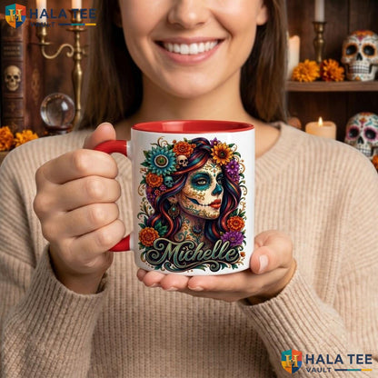 Classic Book Skull Halloween Mug Personalized Witch Ceramic Coffee Camping Mug