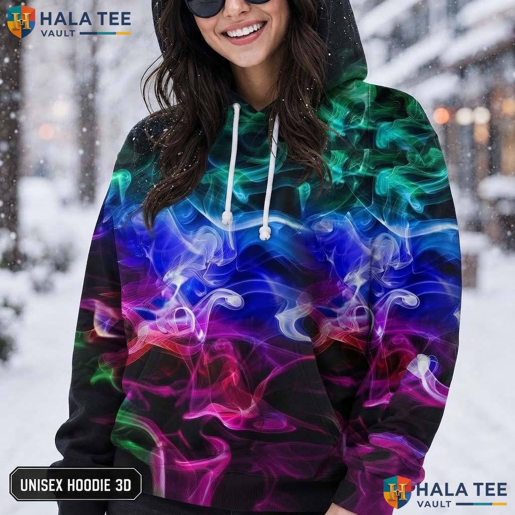 Classic Smoke AOP Hoodie Warm Thick Hooded Sweatshirt Boys Girls Apparel
