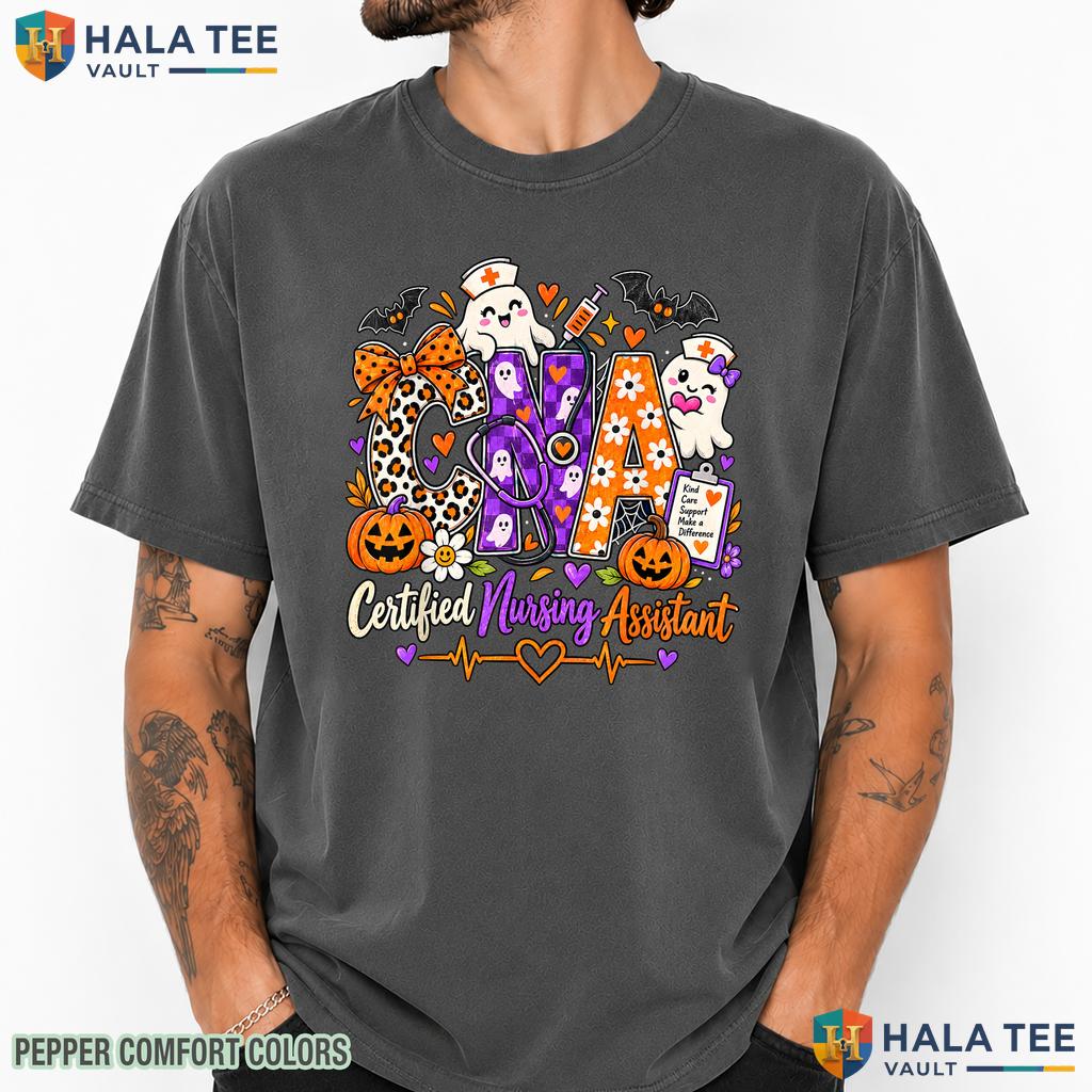 CNA Nurse Pumpkin Spooky Comfort Colors T-Shirt Halloween Apparel Top
