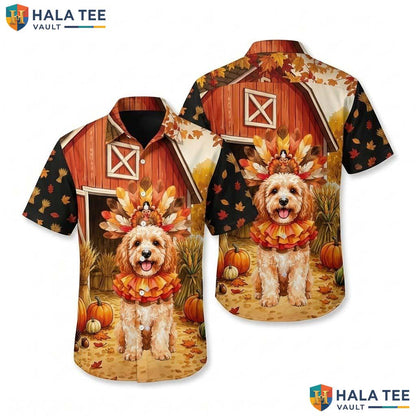 Cockapoo Costume Thanksgiving Hawaiian Shirt Dog In Turkey Fall Mens