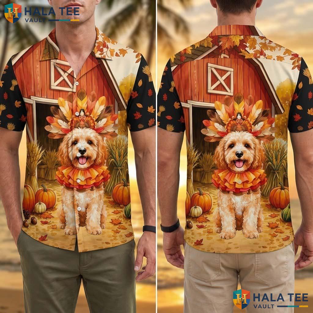 Cockapoo Costume Thanksgiving Tropical Shirt Dog In Turkey Fall Mens