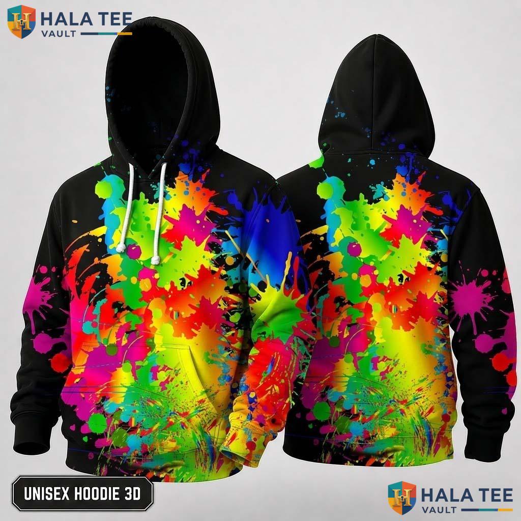 Colorful Abstract 3D Hoodie Realistic Graphic Pullover For Men Women