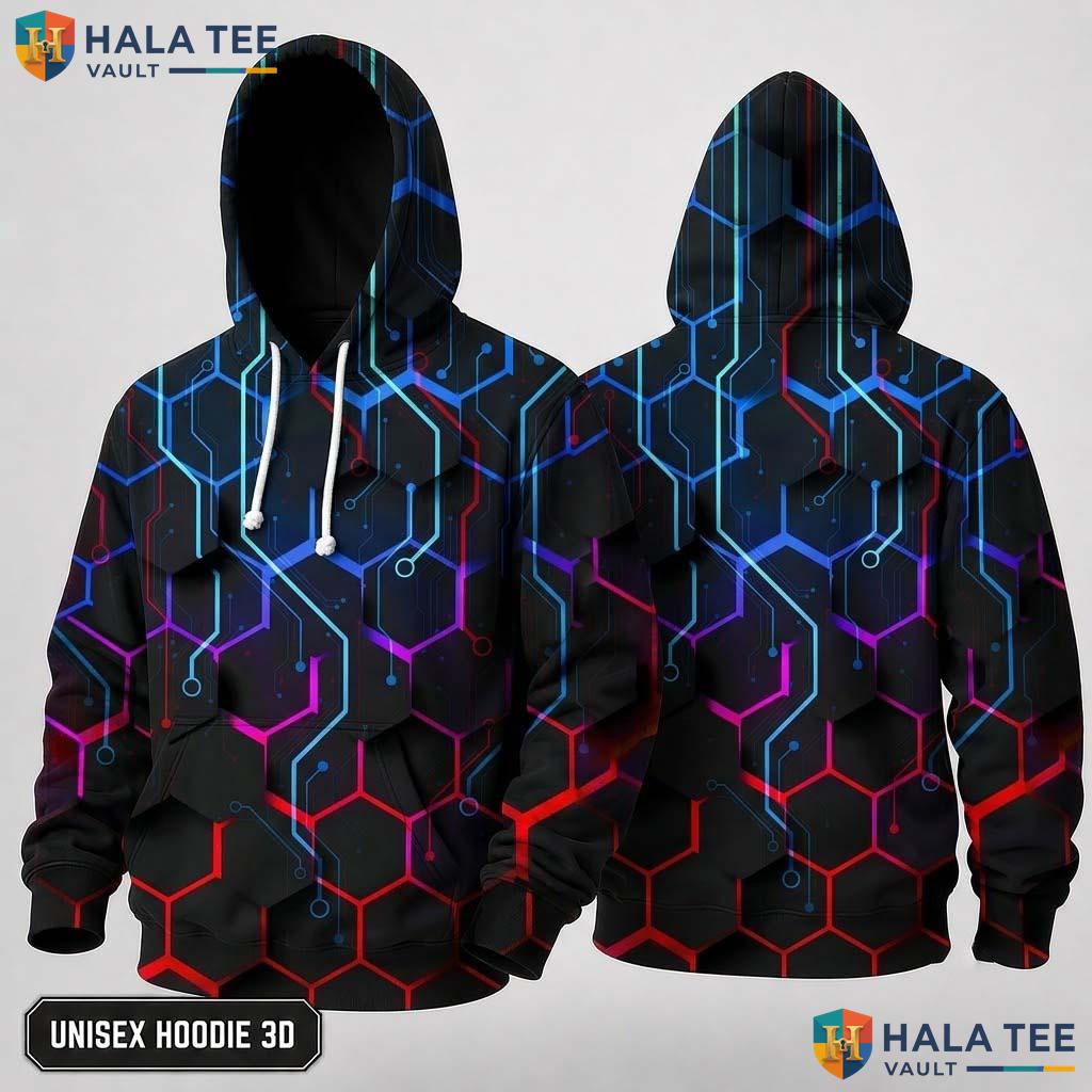 Colorful Honeycomb 3D Hoodie Men Women Realistic Graphic Novelty Pullover