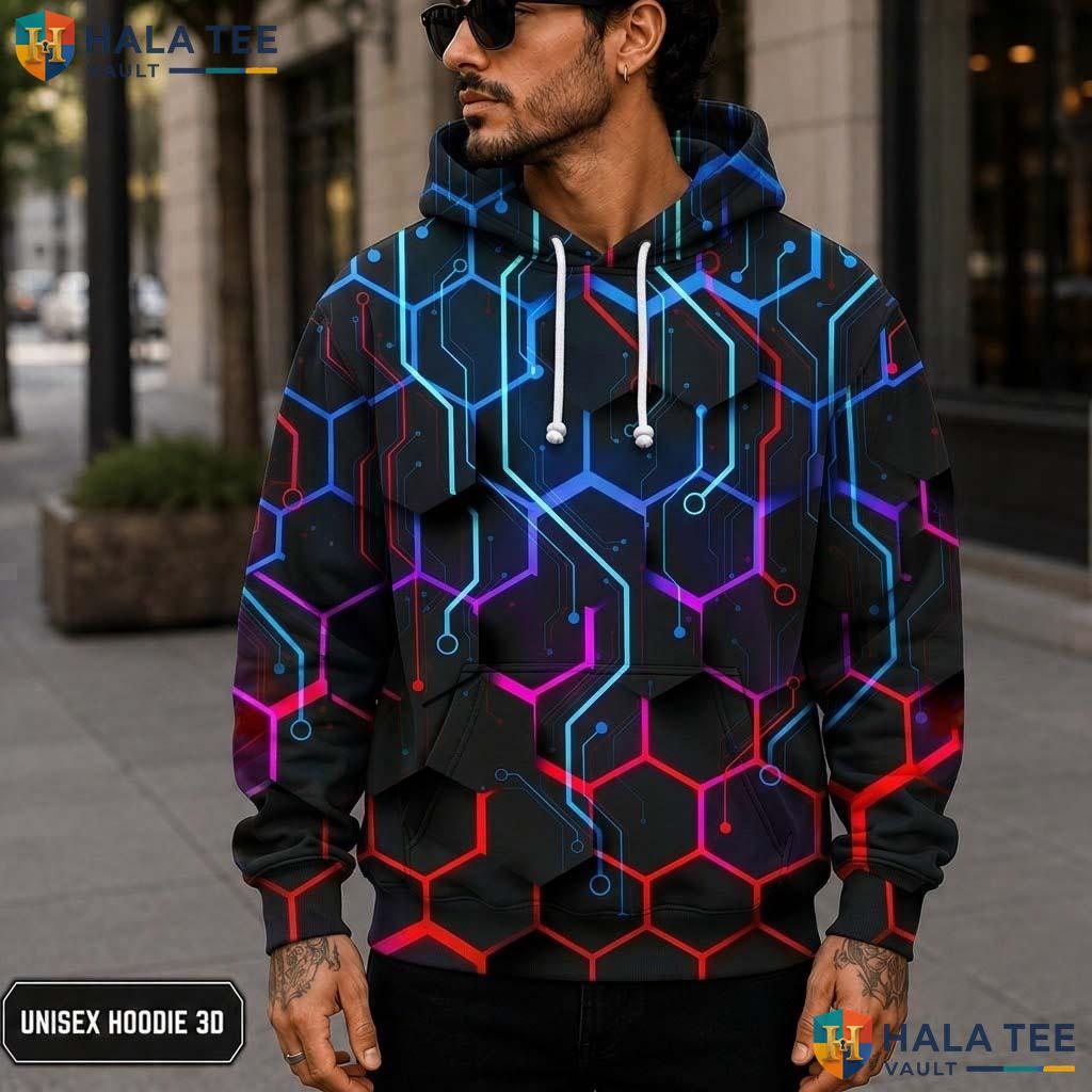 Colorful Honeycomb 3D Printed Hoodie Men Women Realistic Graphic Novelty Pullover