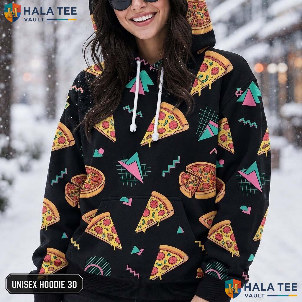 Colorful Retro Pizza 3D Printed Hoodie Funny Graphic Apparel For Pizza Lover