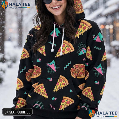 Colorful Retro Pizza 3D Printed Hoodie Funny Graphic Apparel For Pizza Lover