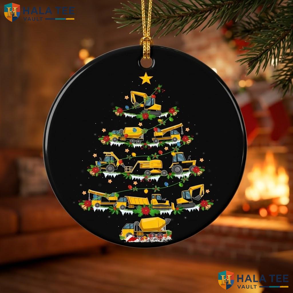 Construction Truck Tree Christmas Ornament Funny Santa Holiday Decor