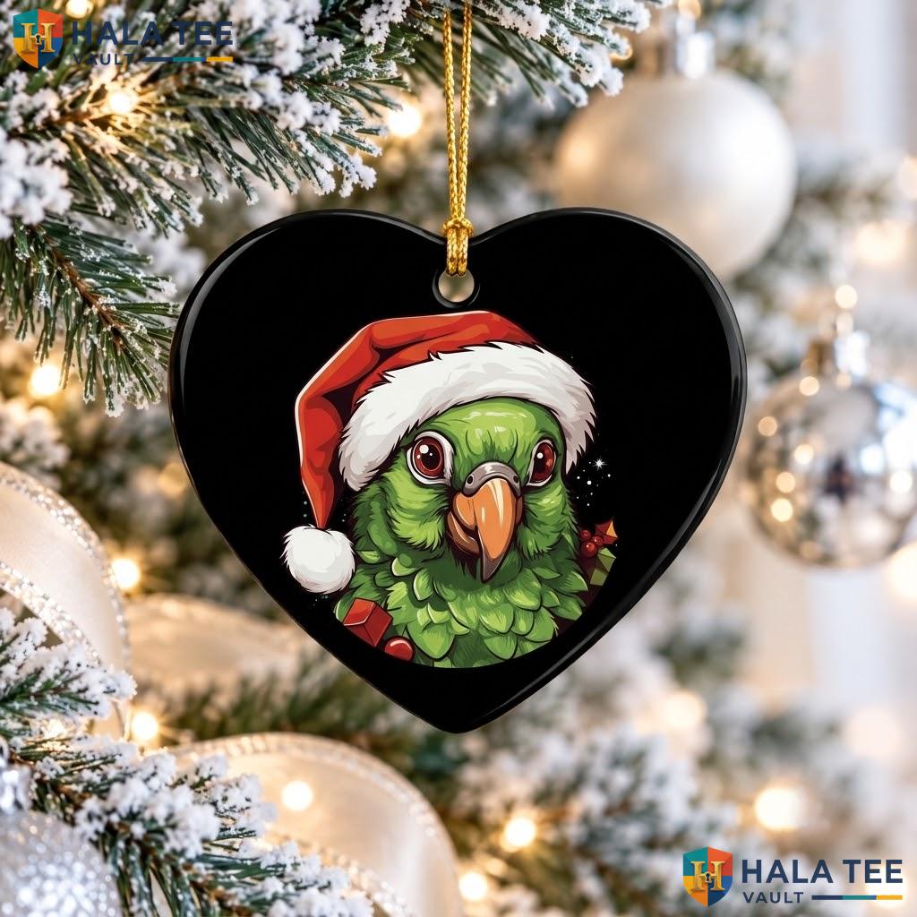 Conure Parrot Bird Christmas Ornament Santa Hat Green Cheek Holiday