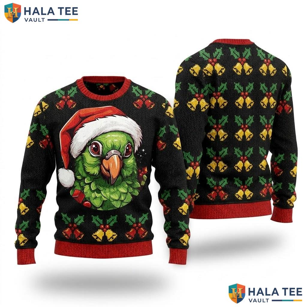Conure Parrot Bird Christmas Sweater Funny Green Cheek Holiday Top