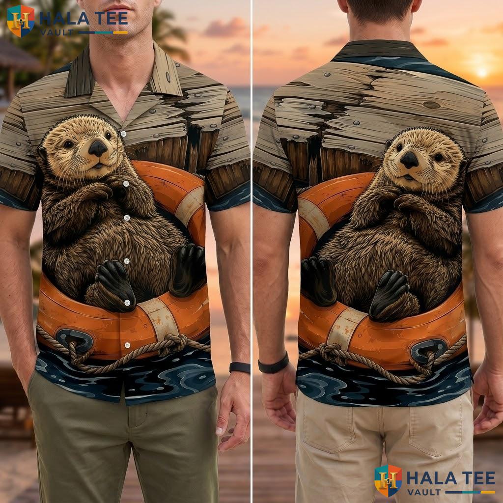 Cool Beaver Vacation Hawaiian Shirt Funny Tropical Graphic Beachwear Top Adult