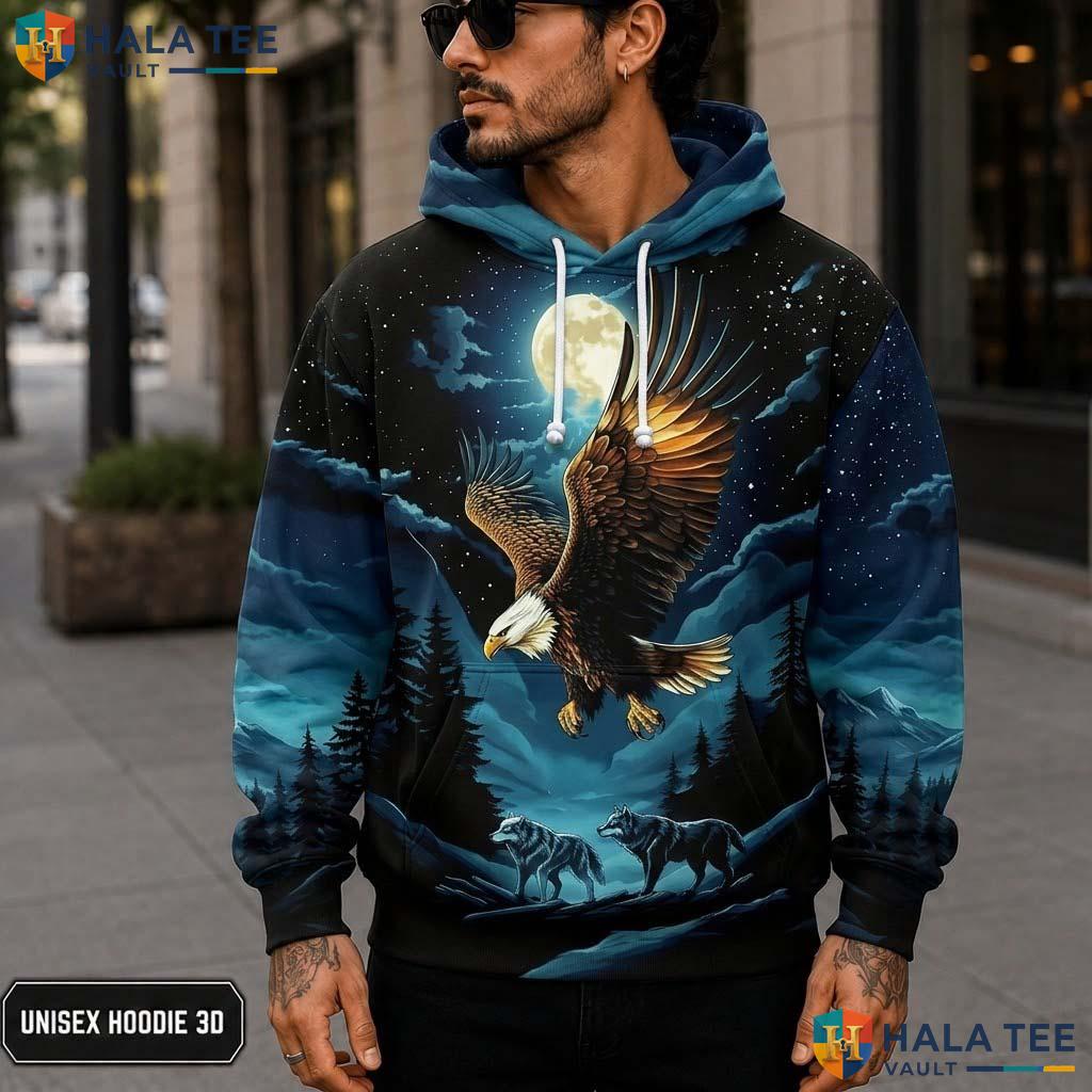 Cool Eagle Skull 3D Printed Hoodie Men Women Graphic Novelty Pullover Apparel
