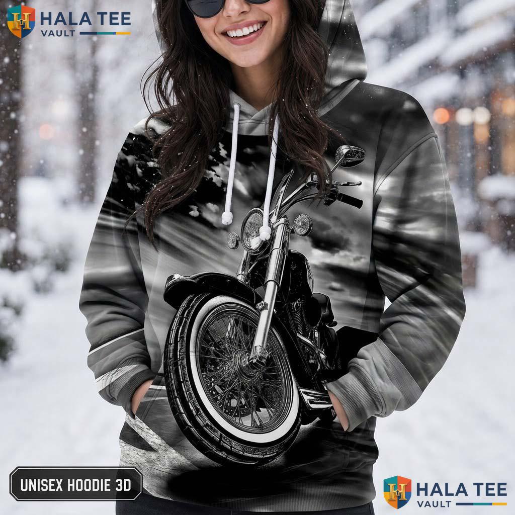 Cool Motorcycle Skull Hoodie Men Women 3D Graphic Novelty Pullover Top AOP Hoodie