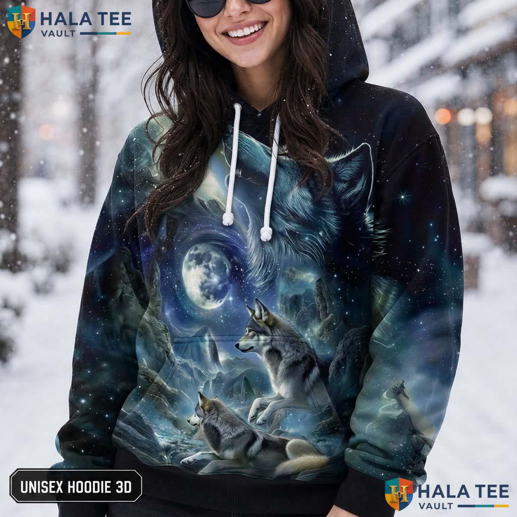 Cool Wolf Skull AOP Hoodie Men Women Graphic Novelty Pullover Apparel