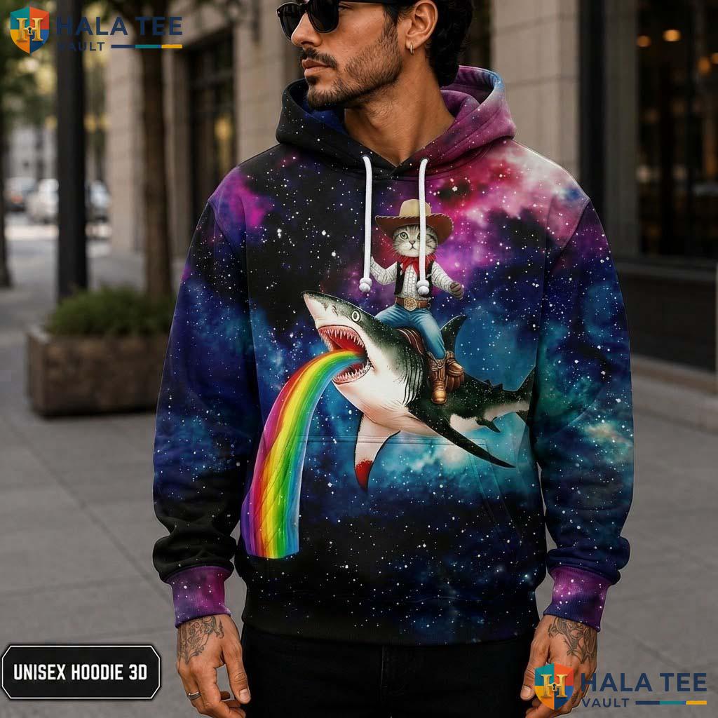 Cowboy Cat Shark 3D Printed Hoodie Men Women Skull Graphic Novelty Pullover