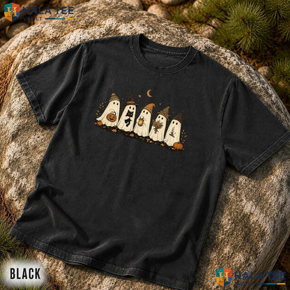 Cozy Fall Ghosts Comfort Colors T Shirt Spooky Autumn Halloween Graphic Top