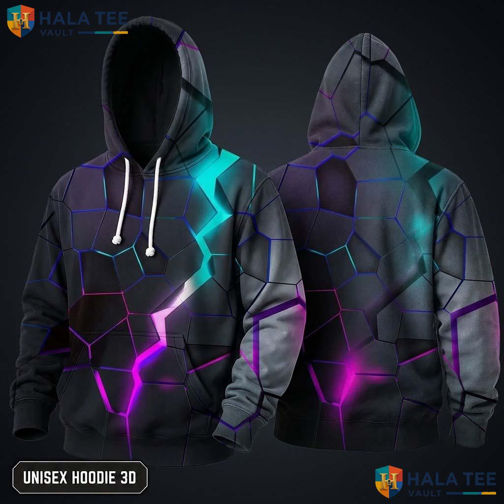 Crack Purple Kids 3D Hoodie Warm Thick Hooded Sweatshirt Boys Girls