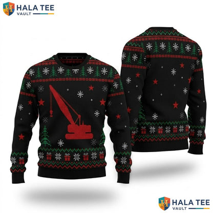 Crane Operator Family Ugly Christmas Sweater Matching Xmas Outfit