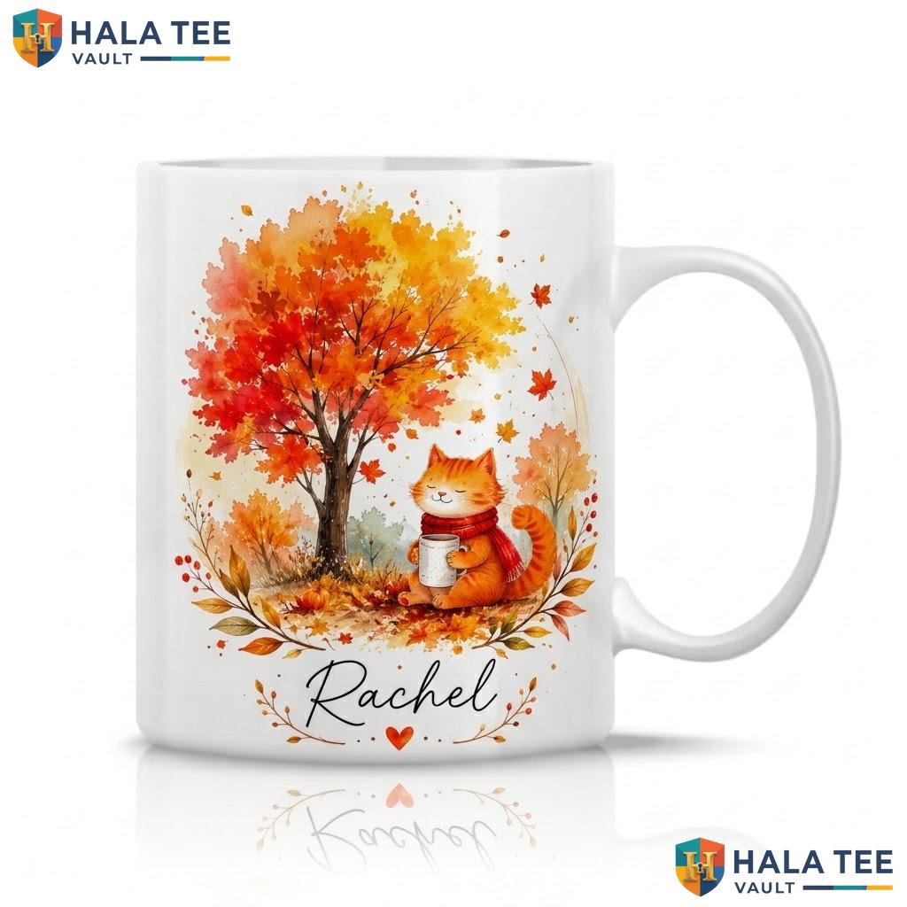 Creepy Cat Trees Halloween Mug Custom Spooky Graphic Ceramic Coffee Cup