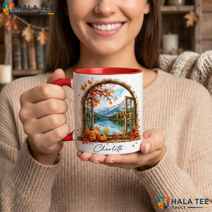 Creepy Forest Terrain Halloween Mug Custom Spooky Landscape Ceramic Camping Mug