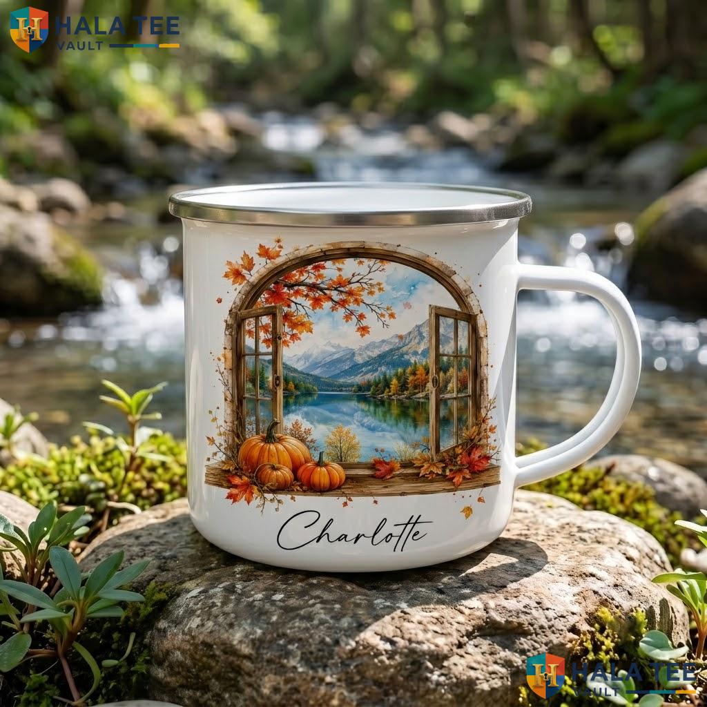Creepy Forest Terrain Halloween Mug Custom Spooky Landscape Ceramic Accent Mug