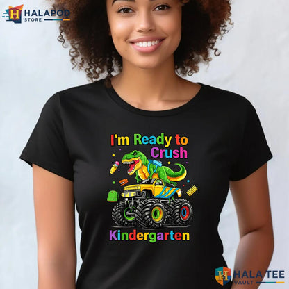 Crush Kindergarten Dinosaur Shirt Boys Ready For Back To School Apparel Adult
