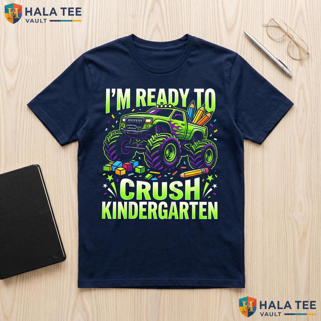 Crush Kindergarten Monster Truck Shirt Boys First Day School Apparel Adult