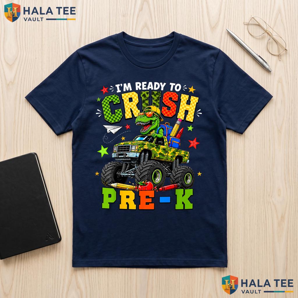 Crush PreK Monster Truck Shirt First Day Of Preschool Boys Apparel Top Adult