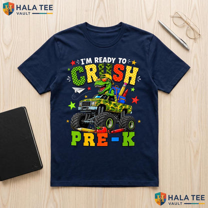 Crush PreK Monster Truck Shirt First Day Of Preschool Boys Apparel Top Adult