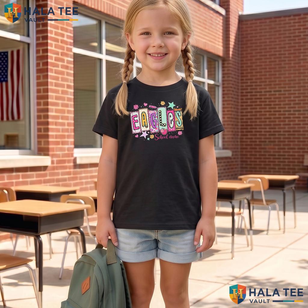 Custom Preppy School Mascot Shirt Colorful Stars Pencil Back To School Top Adult