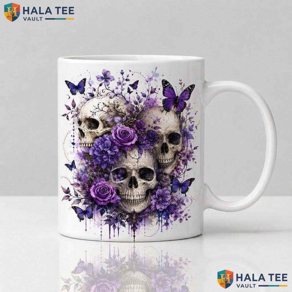 Custom Reader Skull Halloween Mug Spooky Witch Lover Ceramic Coffee Cup