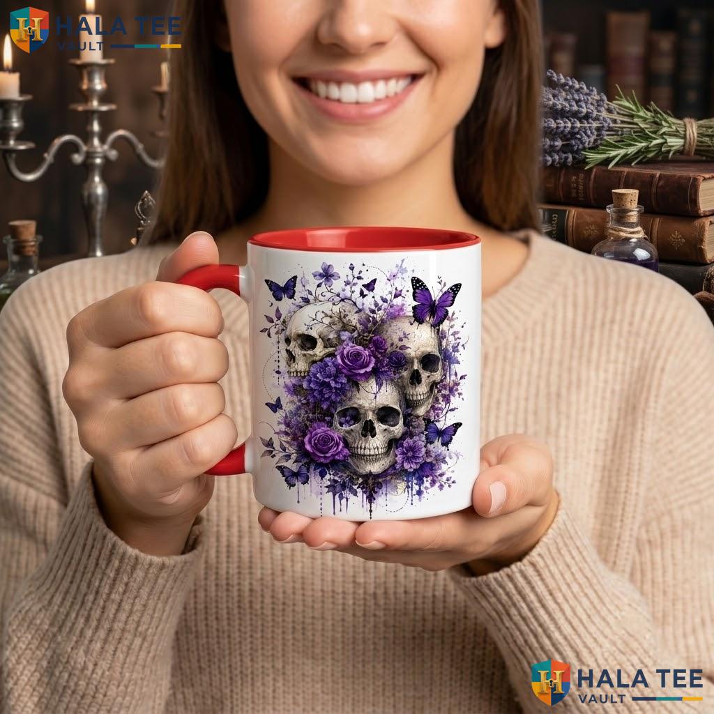 Custom Reader Skull Halloween Mug Spooky Witch Lover Ceramic Coffee Camping Mug