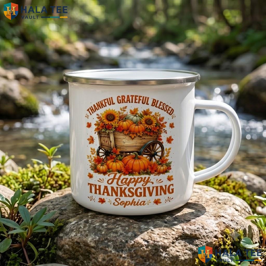 Cute Autumn Ghost Custom Accent Mug Personalized Thanksgiving Coffee Cup