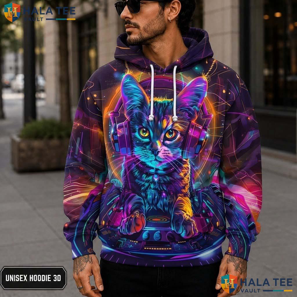 Cute Cat Kids Galaxy Hoodie Novelty 3D Printed Pullover Girl Boy Top 3D Printed Hoodie