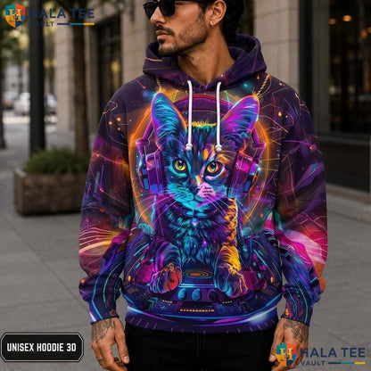 Cute Cat Kids Galaxy Hoodie Novelty 3D Printed Pullover Girl Boy Top 3D Printed Hoodie