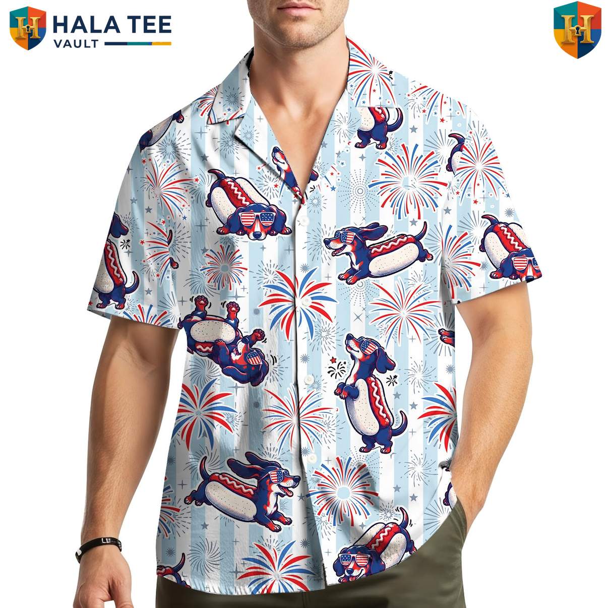 Cute Dachshund Dog Hawaiian Shirt Mens Tropical Weekend Holiday Resort Wear