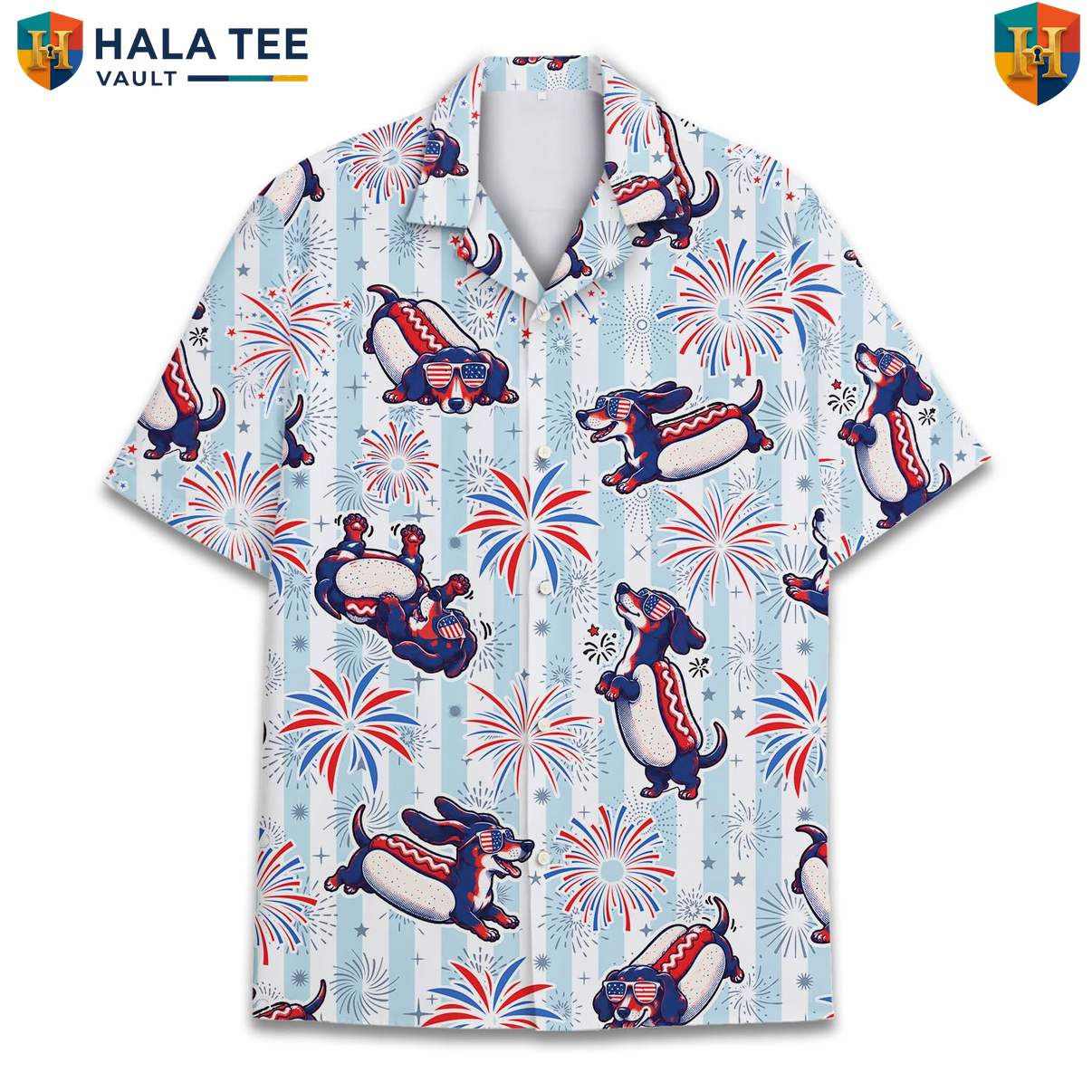 Cute Dachshund Dog Aloha Shirt Mens Tropical Weekend Holiday Resort Wear