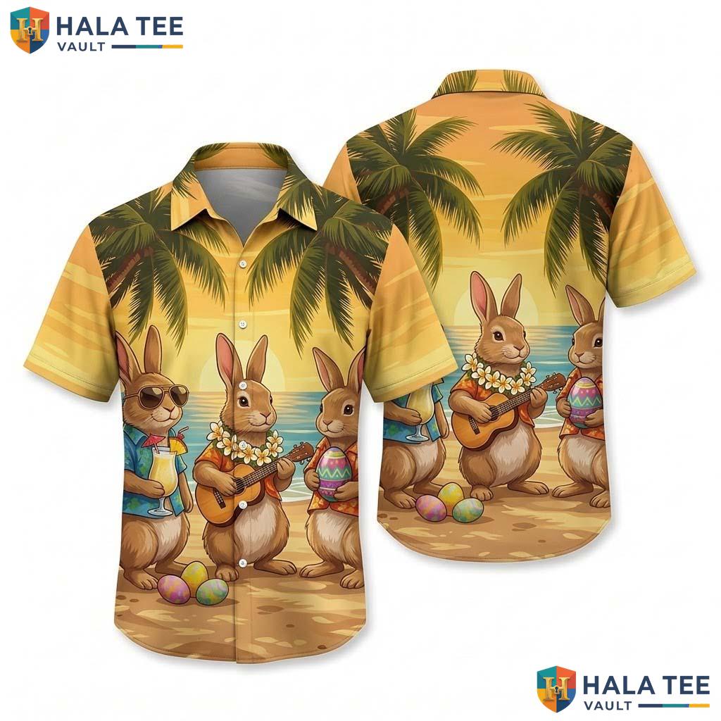 Cute Easter Bunny Hawaiian Shirt Personalized 3D Short Sleeve Beach Top