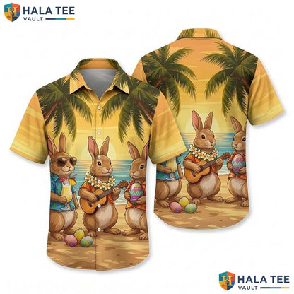 Cute Easter Bunny Hawaiian Shirt Personalized 3D Short Sleeve Beach Top