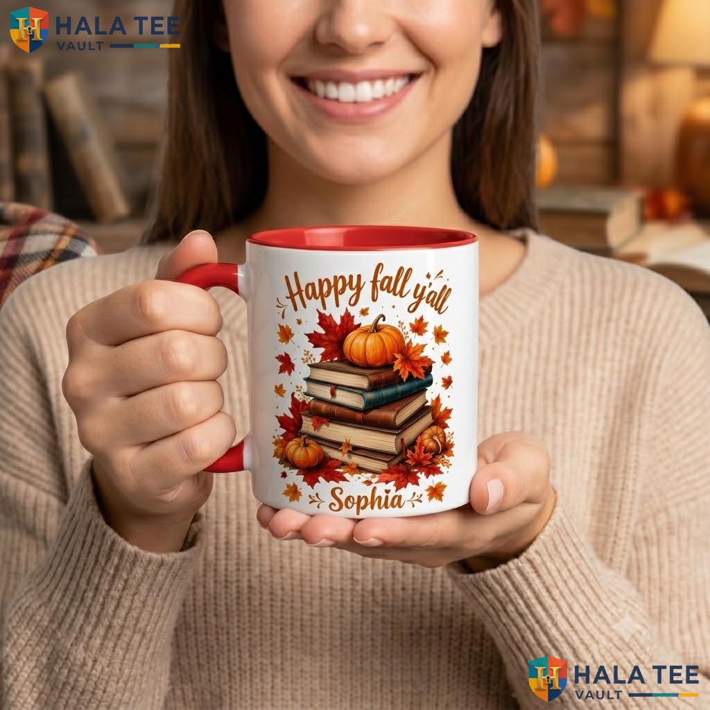 Cute Fall Ghost Maple Leaf Mug Personalized Autumn Thanksgiving Cup Camping Mug