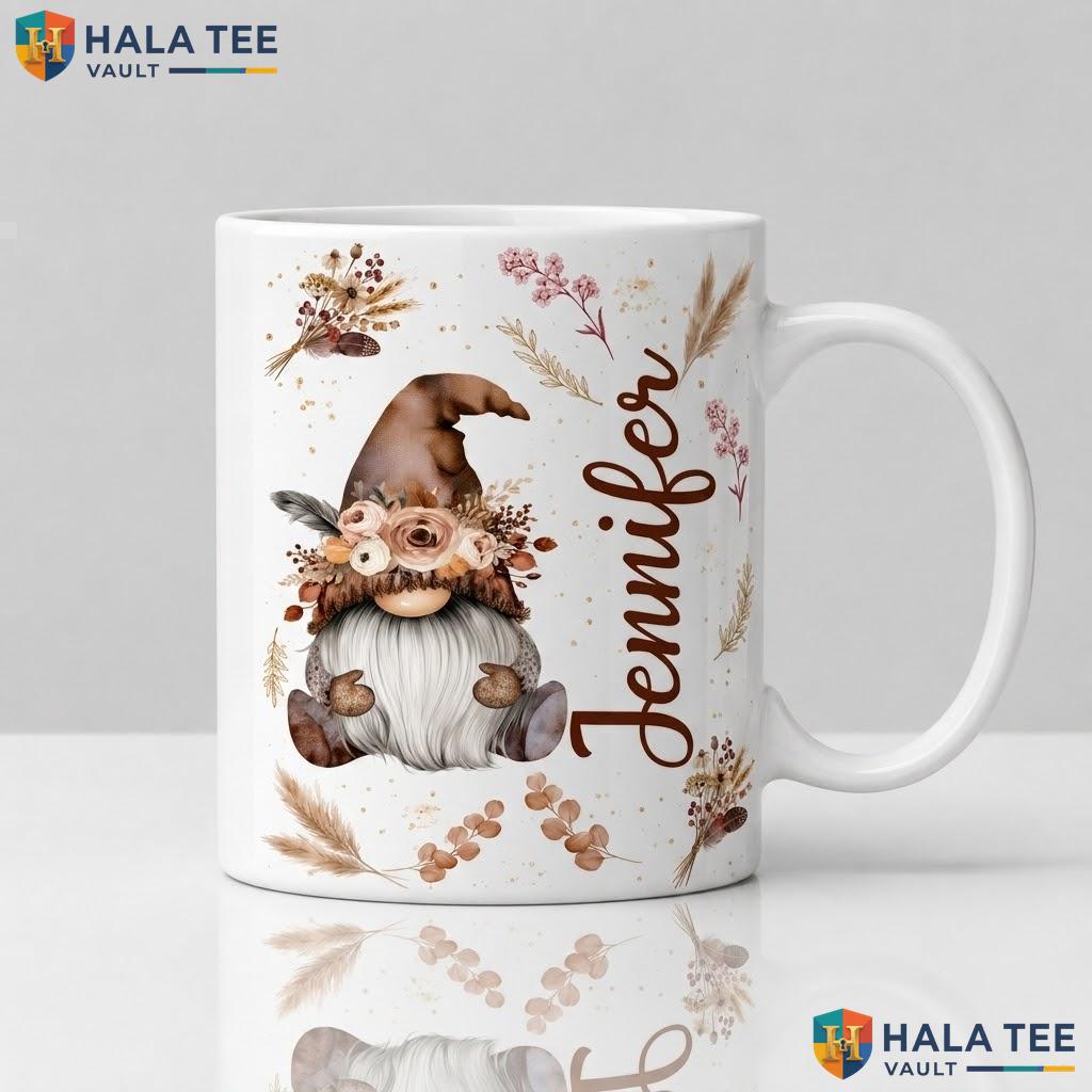 Cute Gnome Ghost Plant Ceramic Mug Funny Halloween Garden Lover Gift