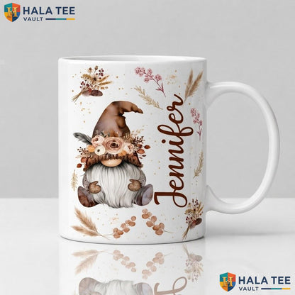 Cute Gnome Ghost Plant Ceramic Mug Funny Halloween Garden Lover Gift