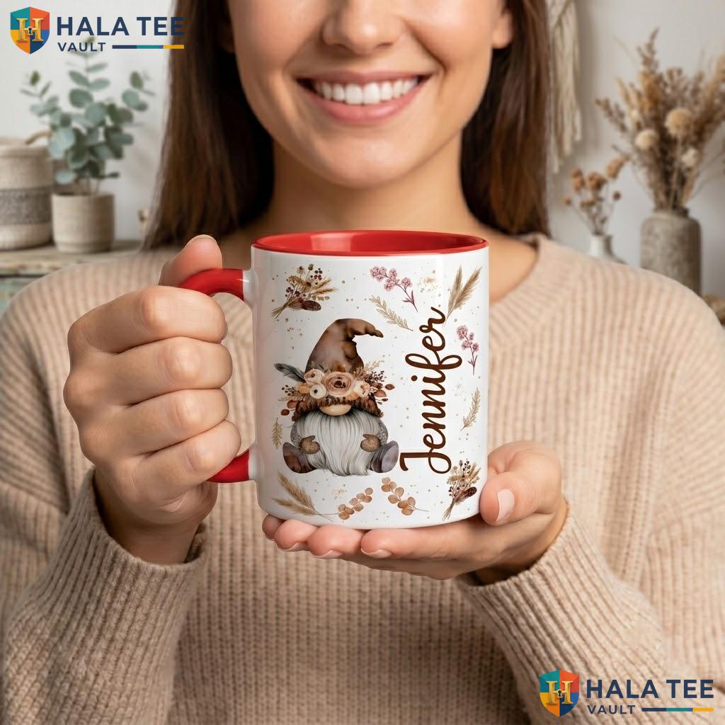 Cute Gnome Ghost Plant Ceramic Mug Funny Halloween Garden Lover Gift Camping Mug