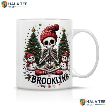 Cute Skeleton Christmas Mug Personalized Gothic Custom Ceramic Coffee Cup