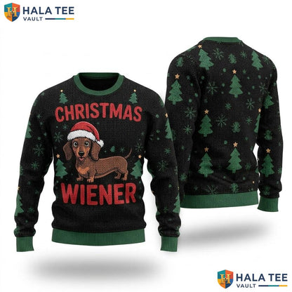 Dachshund Party Wiener Christmas Sweater Funny Holiday Humor Apparel