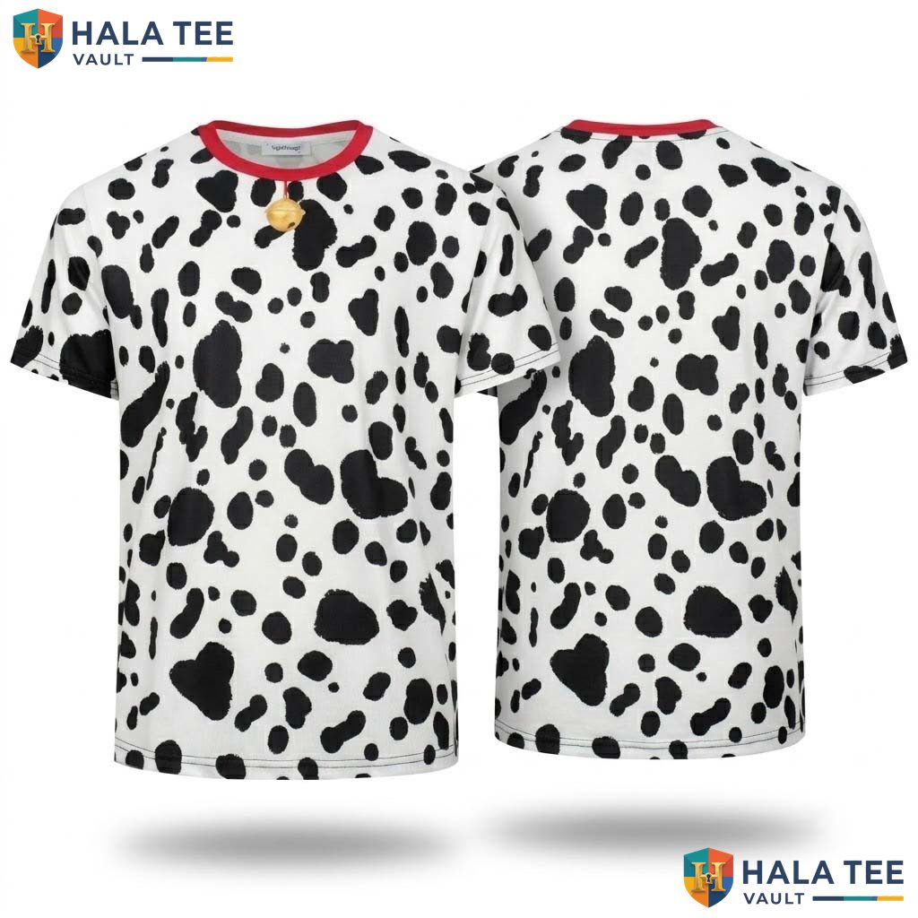 Dalmatian Dog Print 3D T-Shirt Mens Funny Animal Halloween Cosplay Outfit